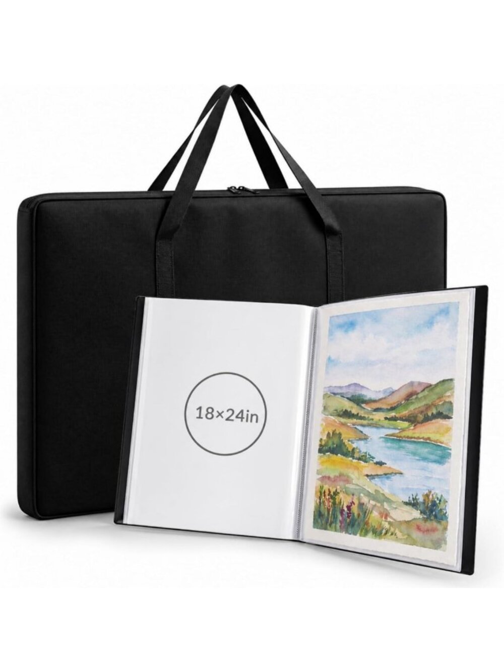 Art Portfolio Case 18x24 - 60 Sleeve Binder, 2-Piece Set for Artists & Students